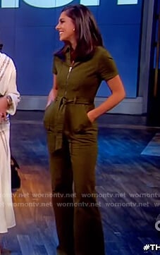 Abby’s green denim jumpsuit on The View