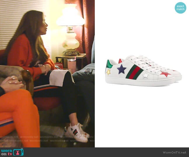 Ace Embroidered Sneaker by Gucci worn by LeeAnne Locken on The Real Housewives of Dallas