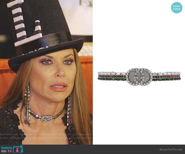 Crystal Web Choker by Gucci worn by LeeAnne Locken on The Real Housewives of Dallas