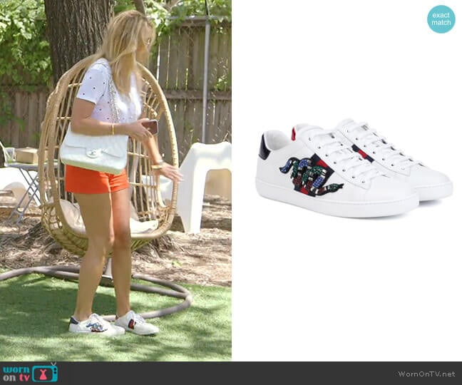 Ace Embroidered Sneaker by Gucci worn by Kary Brittingham on The Real Housewives of Dallas