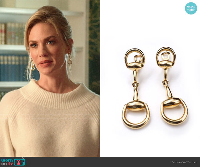 Gucci Horsebit Earrings worn by Lizbeth Sloan (January Jones) on The Politician