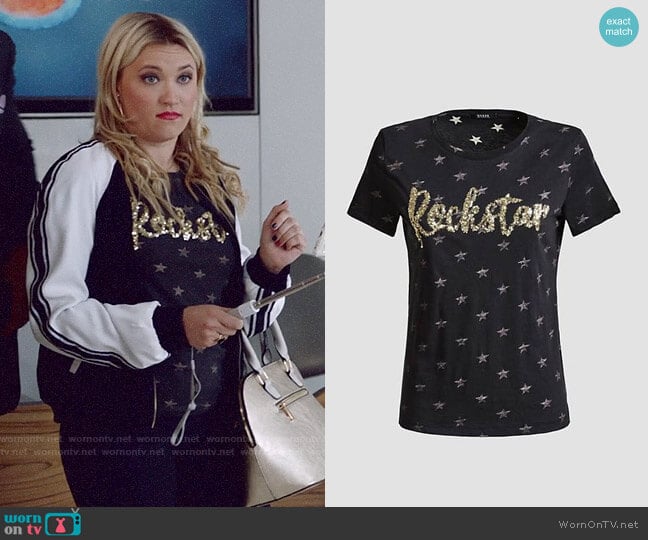 Guess Rockstar T-shirt worn by Roxy Doyle (Emily Osment) on Almost Family