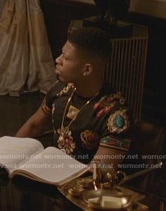 Hakeem's black jewel print tee on Empire