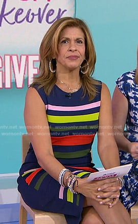 Hoda’s multicolor striped dress on Today