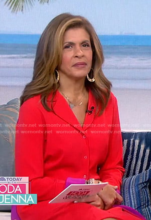 Hoda’s red contrast shirtdress on Today