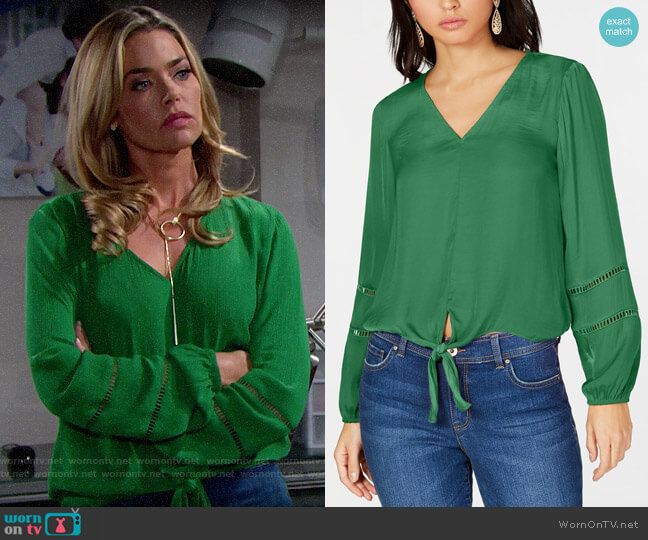 INC International Concepts Tie-Front Top worn by Shauna Fulton (Denise Richards) on The Bold and the Beautiful