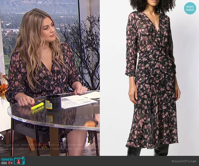 Floral Flared Midi Dress by Iro worn by Carissa Loethen Culiner on E! News