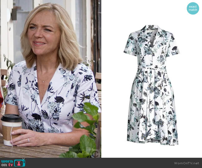 Jason Wu Collection Floral Print Shirt Dress worn by Susan (Rachel Bay Jones) on God Friended Me