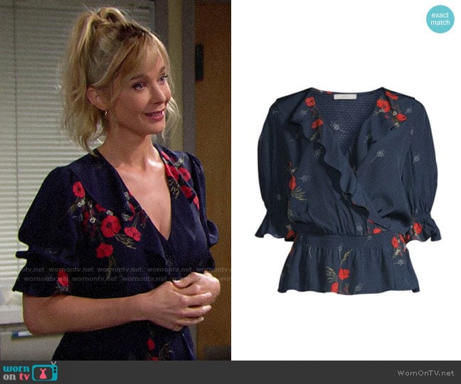 Joie Ottoline Top worn by Donna Logan (Jennifer Gareis) on The Bold and the Beautiful