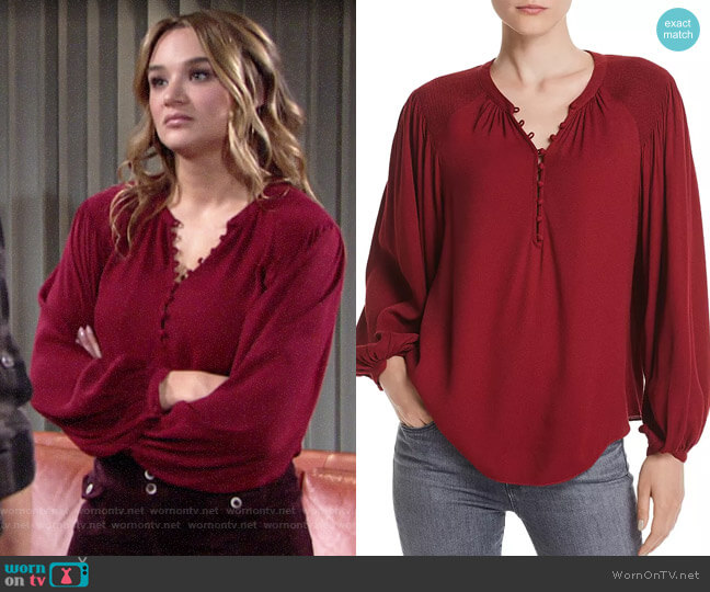 Joie Addalla Top worn by Summer Newman (Hunter King) on The Young and the Restless