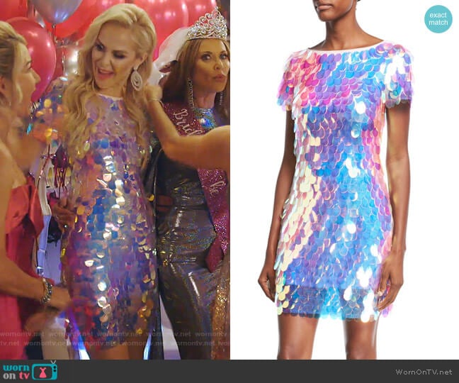 Paillette Sequin Cocktail Dress by Jovani worn by Kameron Westcott on The Real Housewives of Dallas