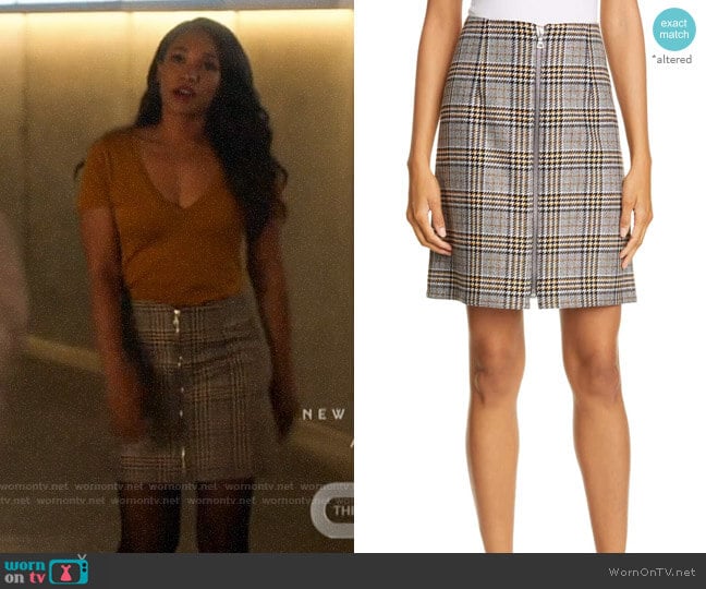 Judith & Charles Modica Check Plaid Skirt worn by Iris West (Candice Patton) on The Flash