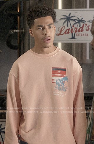 Junior's coral horse sweatshirt on Black-ish