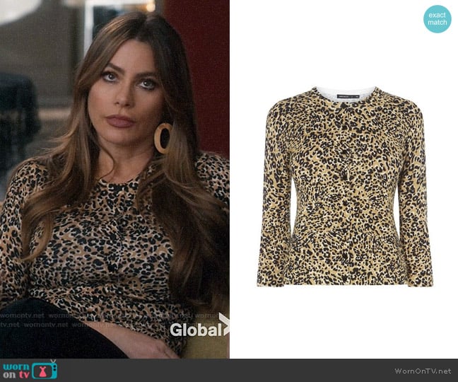 Karen Millen Leopard Print Cardigan worn by  Gloria Pritchett (Sofia Vergara) on Modern Family