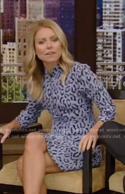 Kelly's blue leopard print dress on Live with Kelly and Ryan