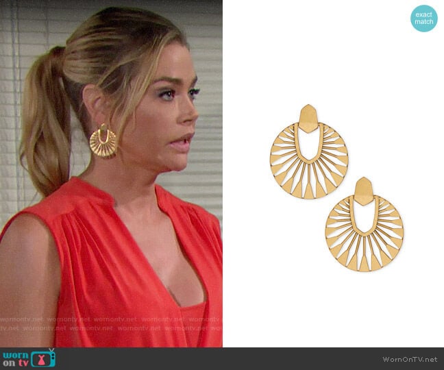 Kendra Scott Didi Sunburst Earrings worn by Shauna Fulton (Denise Richards) on The Bold and the Beautiful