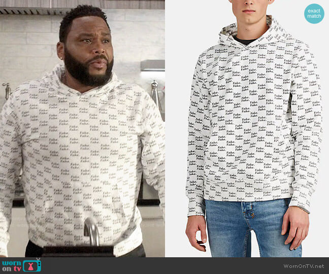 Ksubi FAKE Cotton Terry Hoodie worn by Andre Johnson (Anthony Anderson) on Black-ish