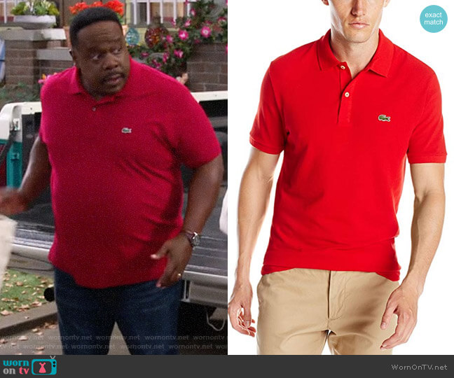 Lacoste Classic Red Polo Shirt worn by Calvin (Cedric The Entertainer) on The Neighborhood