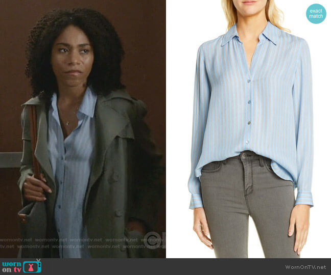 Nina Blouse by L'Agence worn by Maggie Pierce (Kelly McCreary) on Greys Anatomy