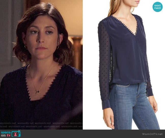 L'Agence Perry Blouse worn by Sydney Strait (Caitlin McGee) on Bluff City Law