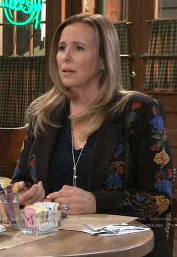 Laura’s floral embroidered blazer on General Hospital