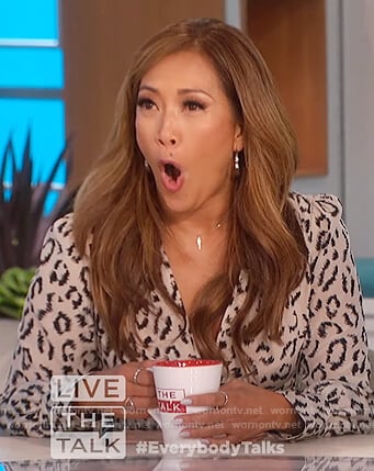 Carrie’s leopard zip asymmetric dress on The Talk