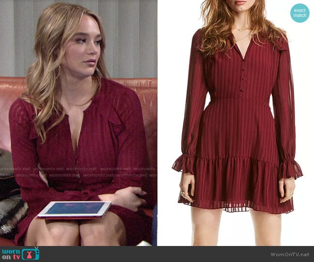 Lini Lucy Striped Flounced Dress worn by Summer Newman (Hunter King) on The Young and the Restless