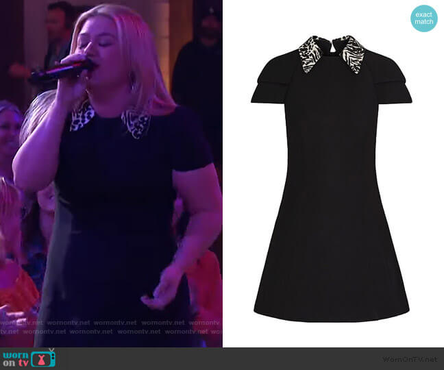 Dress with Embroidered Printed Collar by Louis Vuitton worn by Kelly Clarkson on The Kelly Clarkson Show