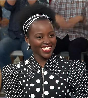 Lupita Nyong’o’s black polka dot dress on Good Morning America