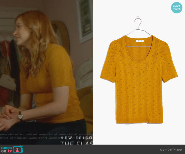 Pointelle Willford Sweater Tee by Madewell worn by Nancy Drew (Kennedy McMann) on Nancy Drew