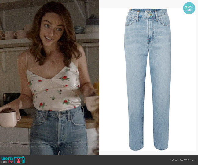 Madewell The Curvy Perfect Vintage high-rise straight-leg jeans worn by Cara Bloom (Violett Beane) on God Friended Me