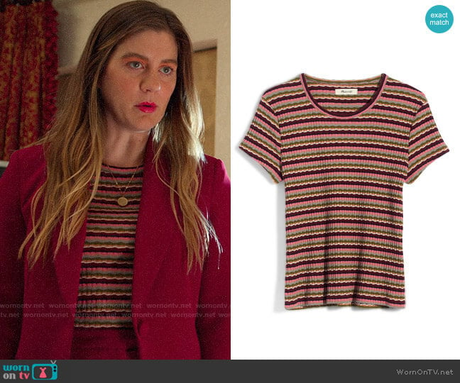 Madewell Ribbed Baby Tee worn by McAfee (Laura Dreyfuss) on The Politician