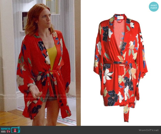 Maison du Soir Tokyo Floral Robe worn by Julia Bechley (Brittany Snow) on Almost Family