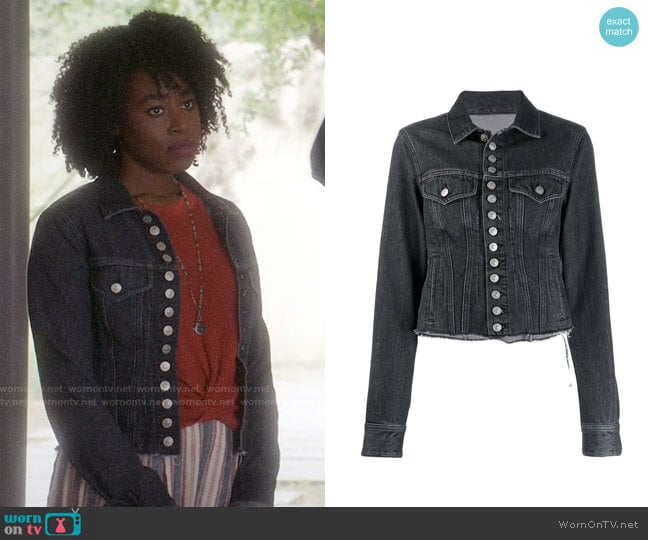 Mm6 Maison Margiela Frayed Hem Denim Jacket worn by Simone Garnett (Kirby Howell-Baptiste) on The Good Place