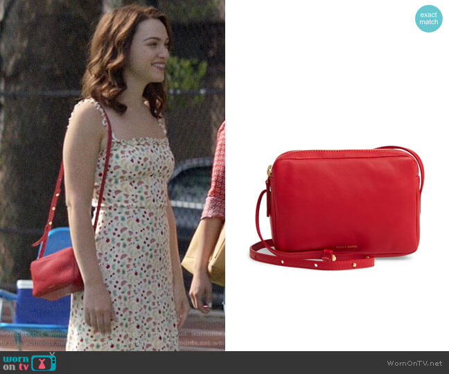 Mansur Gavriel Double Zip Lambskin Leather Crossbody Bag worn by Cara Bloom (Violett Beane) on God Friended Me