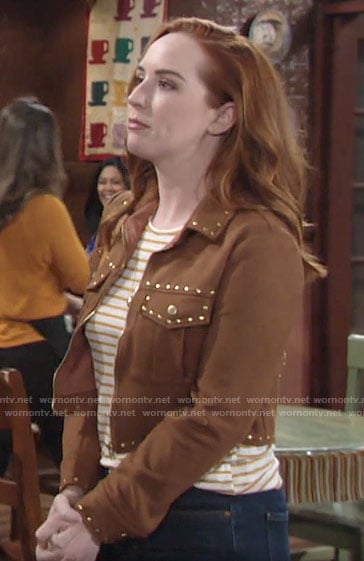 Mariah’s studded suede jacket on The Young and the Restless