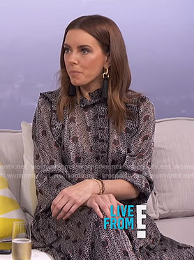 Melanie's floral print ruffled dress on Live from E!