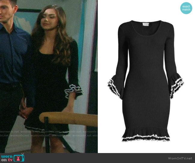 Milly Contrast Ruffle Dress worn by Ciara Brady (Victoria Konefal) on Days of our Lives