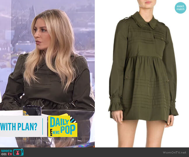 Cotton Poplin Mini Babydoll Dress by Miu Miu worn by Morgan Stewart on E! News