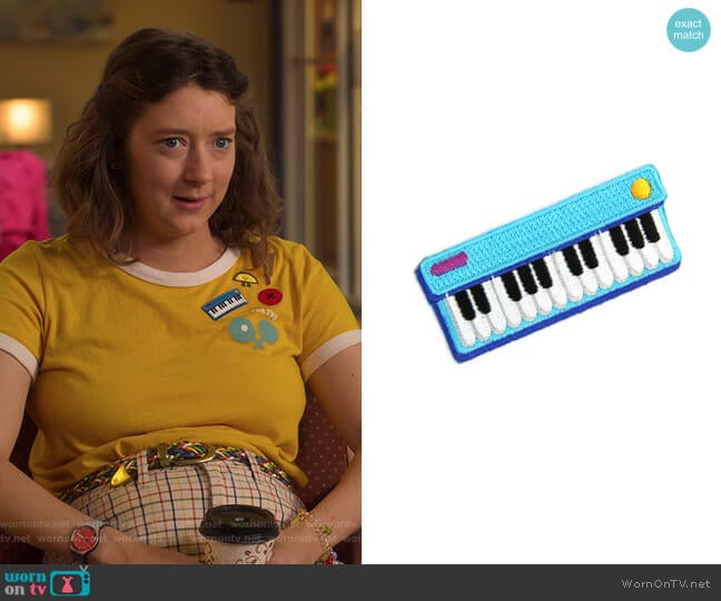 Keyboard Jam Patch by Mokuyobi worn by Nonnie Thompson (Kimmy Shields) on Insatiable