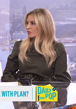 Morgan’s green pleated mini dress on E! News Daily Pop