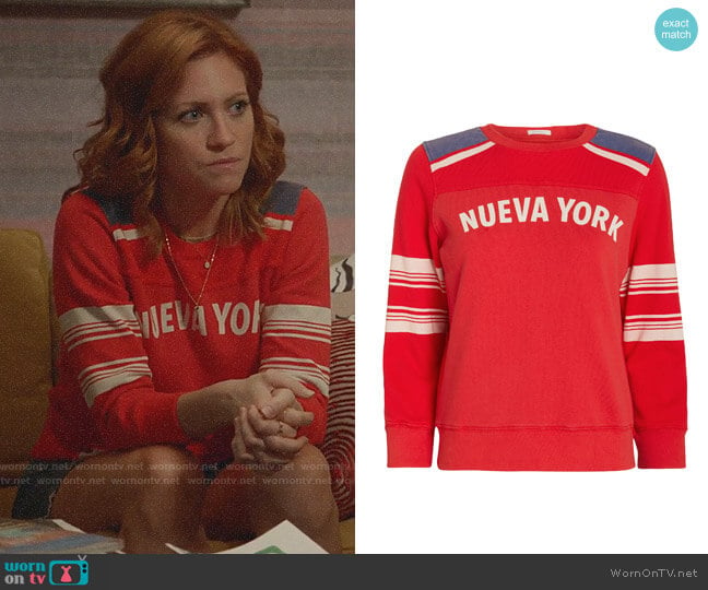 Mother Nueva York Sweatshirt worn by Julia Bechley (Brittany Snow) on Almost Family