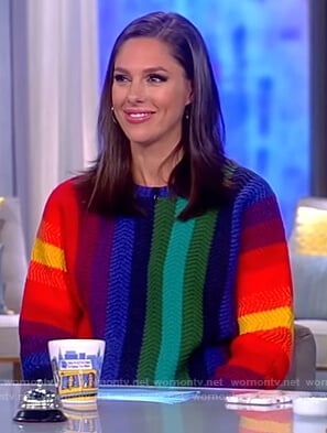 Abby’s multicolored striped sweater on The View