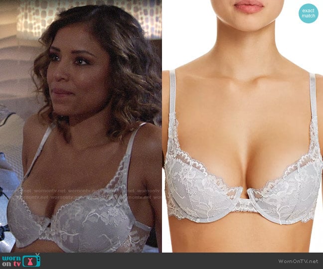 Natori Devotion Lace Contour Underwire Bra worn by Elena Dawson (Brytni Sarpy) on The Young and the Restless