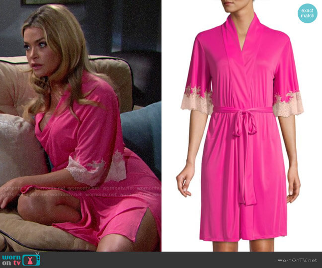 Natori Enchant Lace Trim Wrap worn by Shauna Fulton (Denise Richards) on The Bold and the Beautiful