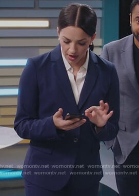 Diana’s navy blazer on Sunnyside