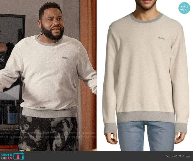 Ovadia & Sons Textured Cotton Sweatshirt worn by Andre Johnson (Anthony Anderson) on Black-ish