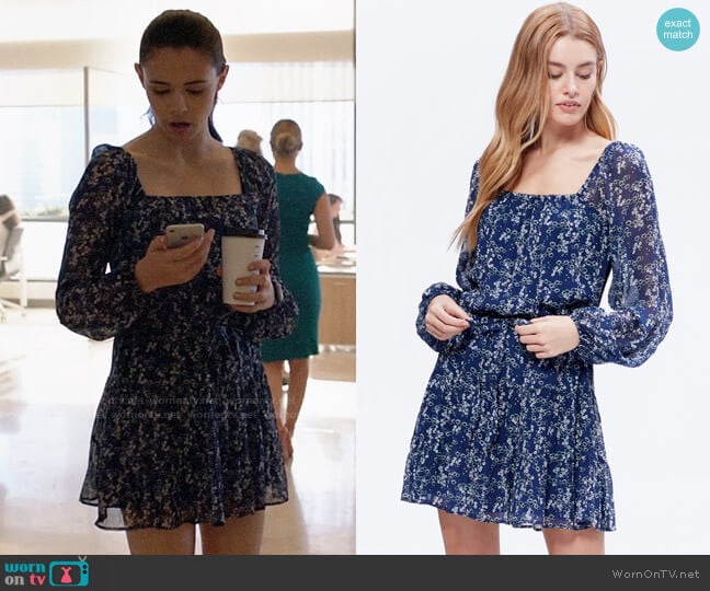 WornOnTV: Nia’s blue floral long sleeved dress on Supergirl | Nicole ...