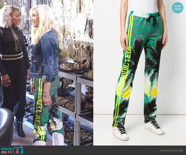 Addicted Print Track Pants by Parosh worn by Gwen Stefani on The Voice