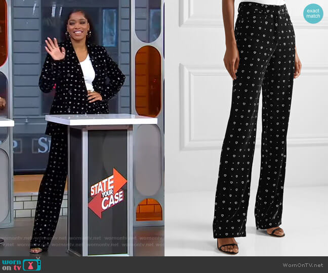 WornOnTV: Keke’s metallic heart print suit on GMA Strahan Sara And Keke ...